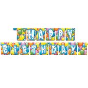 Banner Happy Birthday cu baloane