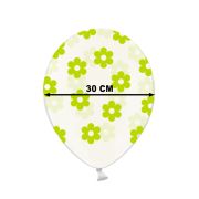 10 baloane transparente cu flori verzi 30 cm