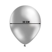100 Baloane latex argintii Decohelium Metallic - 27 cm