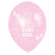 25 baloane metalizate Baby Girl - 27 cm