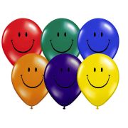 Baloane smiley face colorate - 50 buc