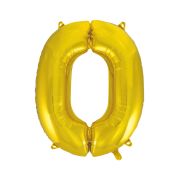Balon folie auriu cifra 0 - 90 cm