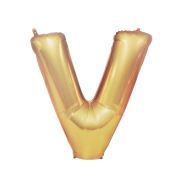 Balon folie auriu litera V - 86 cm