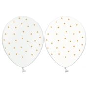 10 baloane albe si transparente cu stelute aurii 30 cm
