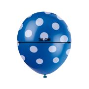 6 baloane albastre din latex cu buline albe