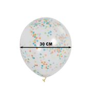 6 Baloane cu confetti multicolore - 30.5 cm