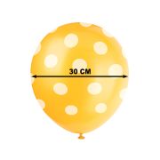 6 baloane galbene cu buline albe - 30 cm