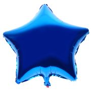 Balon albastru metalizat in forma de stea 45 cm
