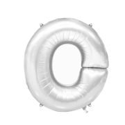 Balon folie argintiu litera O - 86 cm