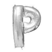 Balon folie argintiu litera P - 86 cm