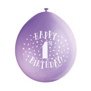 10 baloane first birthday 22 cm