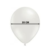 100 Baloane metalice albe - 20 cm