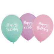 6 baloane Happy B. colorate 22 cm