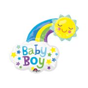 Balon folie Baby Boy curcubeu 76 x 76 cm