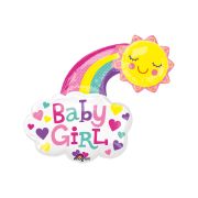 Balon folie Baby Girl curcubeu 76 x 76 cm