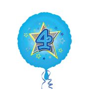 Balon folie bleu cu cifra 4 - 43 cm
