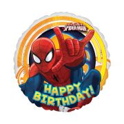 Balon folie metalizata Ultimate Spiderman Happy Birthday 43 cm