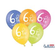 10 baloane cifra 6 - 30 cm
