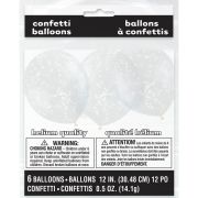 20 baloane transparente cu confetti roz gold