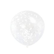 20 baloane transparente cu confetti roz gold