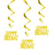 3 spirale aurii Happy Birthday