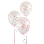 6 baloane latex cu confetti neon - 30 cm