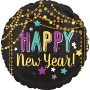 Balon negru Happy New Year - 43 cm