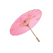 Umbrela chinezeasca roz inchis cu flori pentru copii