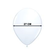 10 baloane albe metalice- 27 cm