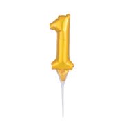 Balon decorativ cifra 1 auriu- 15 cm