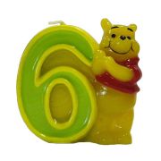 Lumanare 3D pentru tort cifra 6, Winnie the Pooh