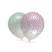 10 baloane transparente cu buline multicolore - 30 cm