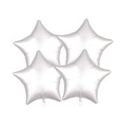 4 baloane stea alb satinat - 48 cm