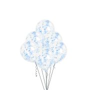 6 baloane cu confetti bleu - 27,5 cm