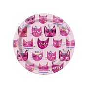 8 farfurii cu pisica roz - 17cm