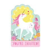 8 invitatii unicorn magic
