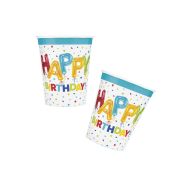 8 pahare Happy Birthday confetti-260 ml