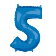 Balon cifra 5 albastru - 45 cm x 66 cm