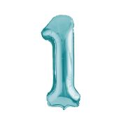 Balon folie cifra 1 bleu - 86 cm