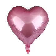Balon folie roz metalic inima - 44 cm