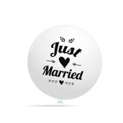 Balon jumbo Just Married alb - 70 cm