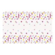 Fata de masa prima aniversare cu buline - 137 x 213 cm
