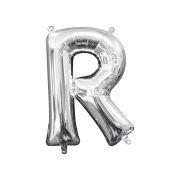 Mini balon folie argintiu litera R - 33 cm