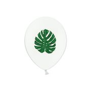 6 baloane albe cu imprimeu - 30 cm