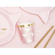 6 pahare roz cu pisicute - 200 ml