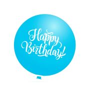 Balon jumbo Happy Birthday bleu - 70 cm