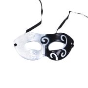Masca de carnaval cu sclipici negru si argintiu