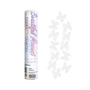 Mini tun confetti fluturi albi- 20 cm