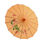 Umbrela chinezeasca portocalie cu flori