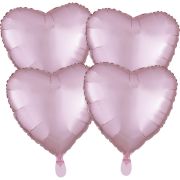 4 baloane inimă roz deschis - 43 cm
